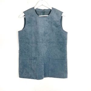 Vintage 1970's Blue Ultrasuede Tunic Top
